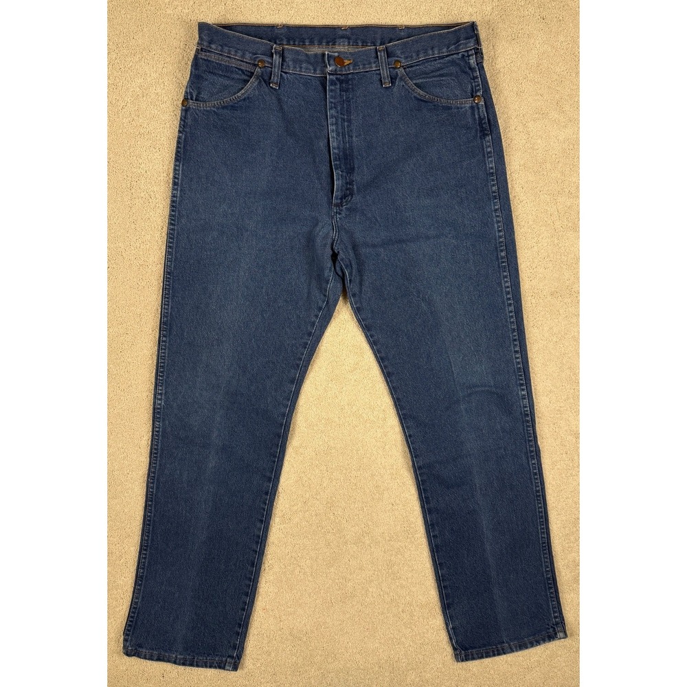Vintage WRANGLER Men's 13MWZPW Cowboy Cut Indigo Jeans 36x32 (act 34x32) #1435